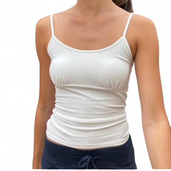 Brandy Melville Tops - Brandy Melville white tank top with tie back detail one size small XS